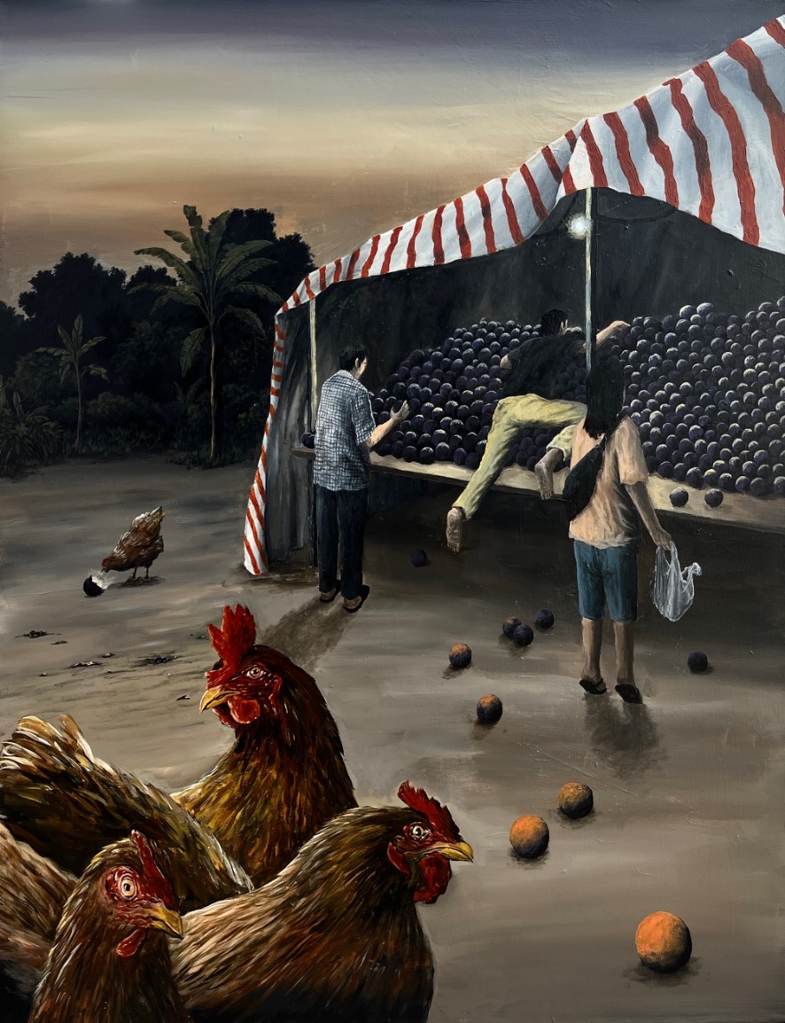 A painting of a person selling fruits

Description automatically generated with medium confidence